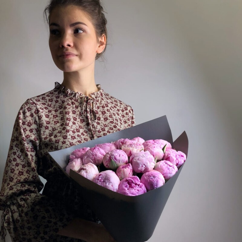 Букет из пионов Сара Бернар 21 шт.